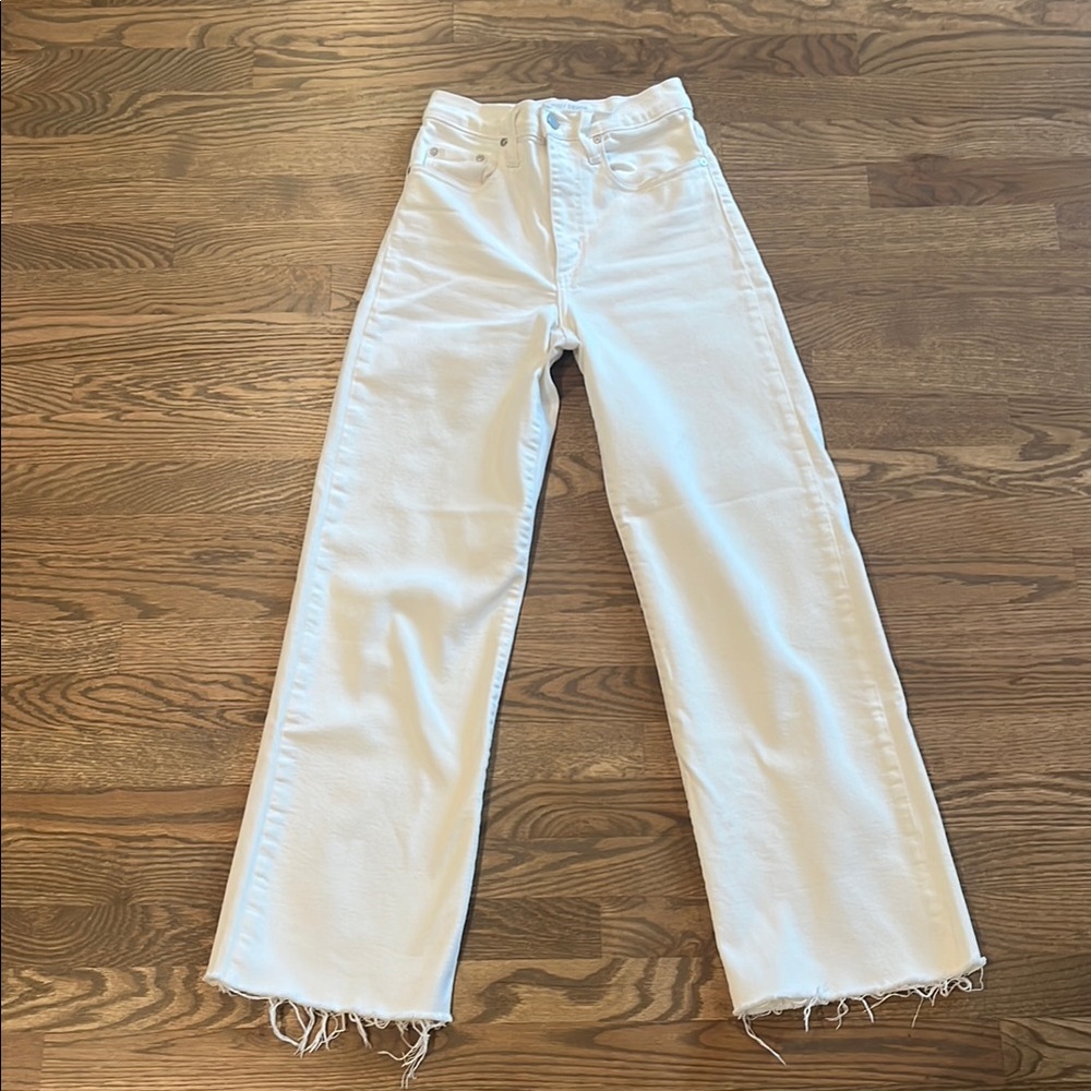 White High Waisted Wide Leg Jeans